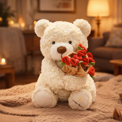 Orsetto Convertibile con Mazzo di Fiori